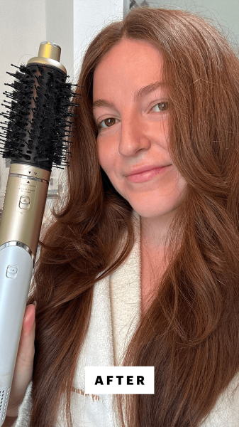 Gulino after using the Shark Glam Ceramic Powerful Air Styling and Drying System