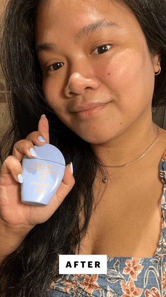 Selfie of Jesa Calaor after applying the Shiseido Urban Environment OilFree Mineral Clear Sunscreen SPF 42